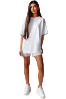 Reichstadt Damen Oversized Kurzarmshirt Brand Stick 23RSW044 White XS