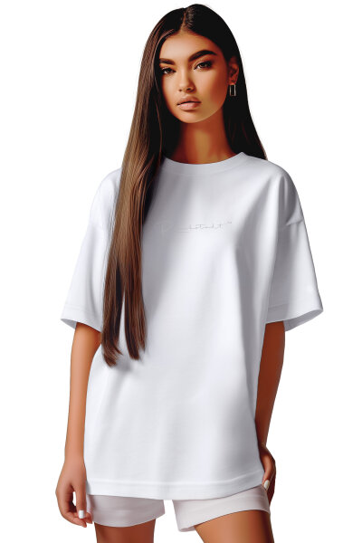 Oversized T-Shirt Damen Brand Stick23RSW044 White L