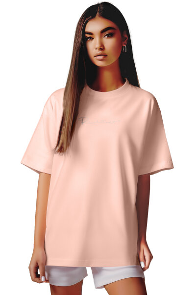 Reichstadt Damen Oversized Kurzarmshirt Brand Stick 23RSW044 Old Pink L