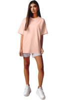 Reichstadt Damen Oversized Kurzarmshirt Brand Stick 23RSW044 Old Pink L