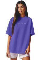 Reichstadt Damen Oversized Kurzarmshirt Brand Stick 23RSW044 Light Purple L