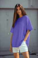 Reichstadt Damen Oversized Kurzarmshirt Brand Stick 23RSW044 Light Purple L