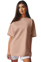 Reichstadt Damen Oversized Kurzarmshirt Brand Stick 23RSW044 Warm Brown XL