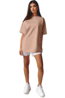 Reichstadt Damen Oversized Kurzarmshirt Brand Stick 23RSW044 Warm Brown XL