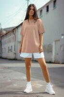 Reichstadt Damen Oversized Kurzarmshirt Brand Stick 23RSW044 Warm Brown XL