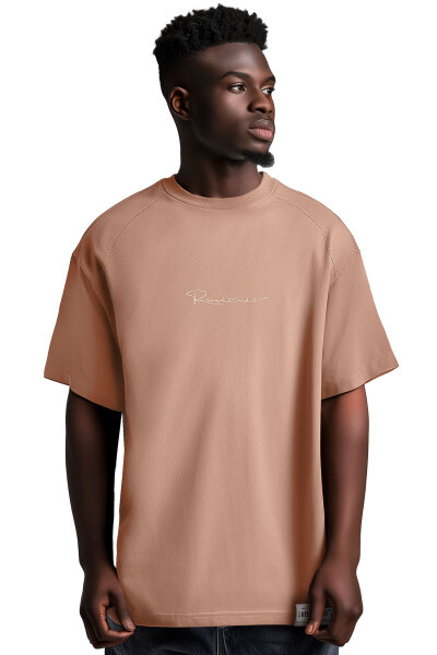 Reichstadt Herren Oversized Kurzarmshirt 22RS033 Warm Brown L