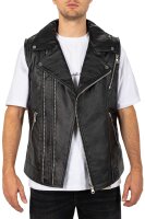 Reichstadt Herren Regular Fit Kunstlederweste RS006W PU Black XXL