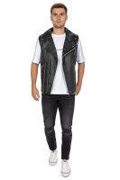 Reichstadt Herren Regular Fit Kunstlederweste RS006W PU Black XXL