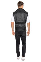 Reichstadt Herren Regular Fit Kunstlederweste RS006W PU Black XXL