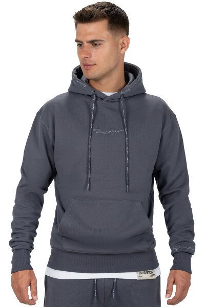 Reichstadt Herren Regular Fit Hoodie Marken-Stick 23RS034 Anthracite XXL