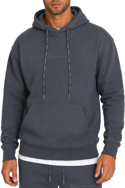 Reichstadt Herren Regular Fit Hoodie Marken-Stick 23RS034 Anthracite 4XL