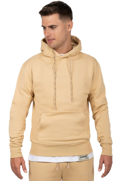 Reichstadt Herren Regular Fit Hoodie Marken-Stick 23RS034 Beige S