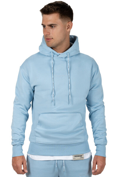 Reichstadt Herren Regular Fit Hoodie Marken-Stick 23RS034 Baby Blue L