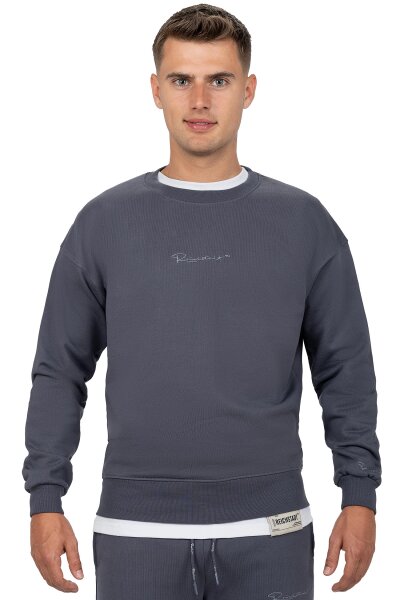 Reichstadt Herren Regular Fit Pullover Logo-Stitching 23RS037 Anthracite S
