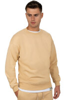 Regular Fit Pullover Herren Logo-Stitching23RS037 Beige S