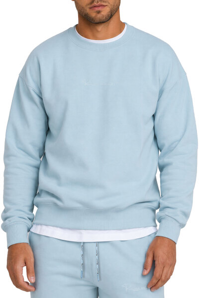 Reichstadt Herren Regular Fit Pullover Logo-Stitching 23RS037 Baby Blue 5XL