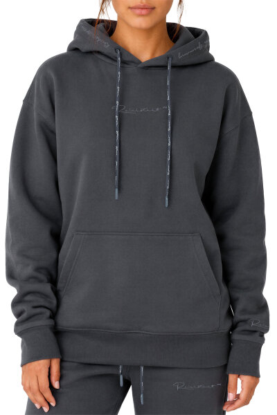 Reichstadt Damen Relaxed Fit Hoodie Marken-Stick 23RSW038 Anthracite XS