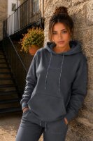Reichstadt Damen Relaxed Fit Hoodie Marken-Stick 23RSW038 Anthracite XS