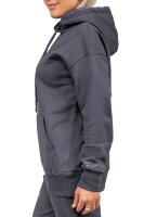 Relaxed Fit Hoodie Damen Marken-Stick 23RSW038 Anthracite 3XL