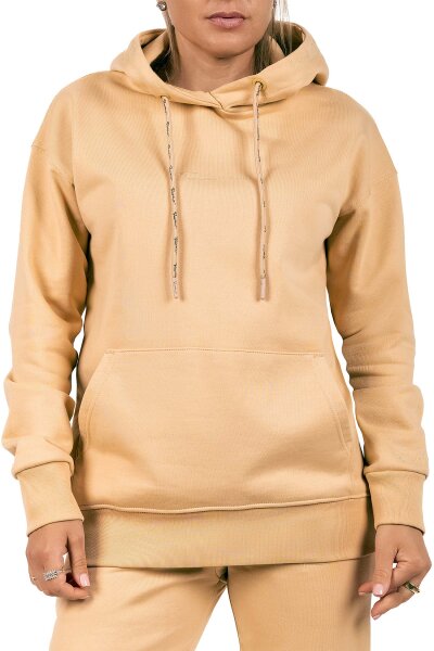 Relaxed Fit Hoodie Damen Marken-Stick 23RSW038 Beige M