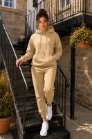 Reichstadt Damen Relaxed Fit Hoodie Marken-Stick 23RSW038 Beige 3XL