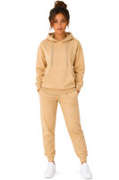 Reichstadt Damen Relaxed Fit Hoodie Marken-Stick 23RSW038 Beige 3XL