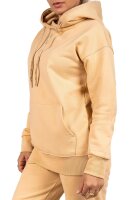 Relaxed Fit Hoodie Damen Marken-Stick 23RSW038 Beige 4XL