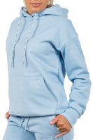 Reichstadt Damen Relaxed Fit Hoodie Marken-Stick 23RSW038 Baby Blue XS