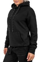 Relaxed Fit Hoodie Damen Marken-Stick 23RSW038 Black XXL