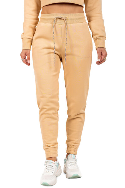 Reichstadt Damen Slim Fit Sporthose Marken-Stick 23RSW039 Beige XXL
