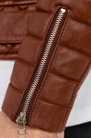 Slim Fit Echtlederjacke Herren Black Zipper RS008LUX Cognac XXL