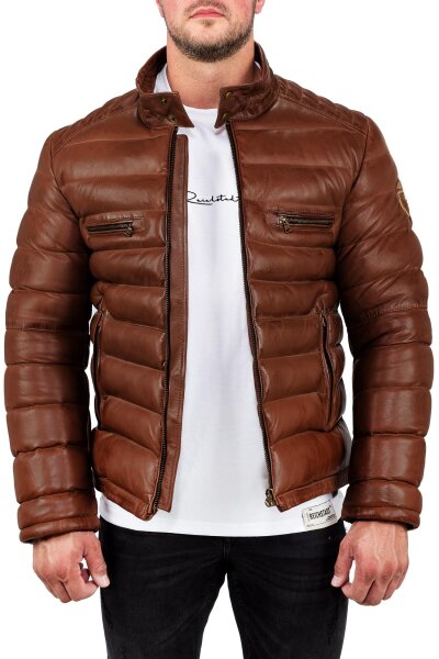 Regular Fit Jacke Herren Echtleder 19RS016 Cognac XL
