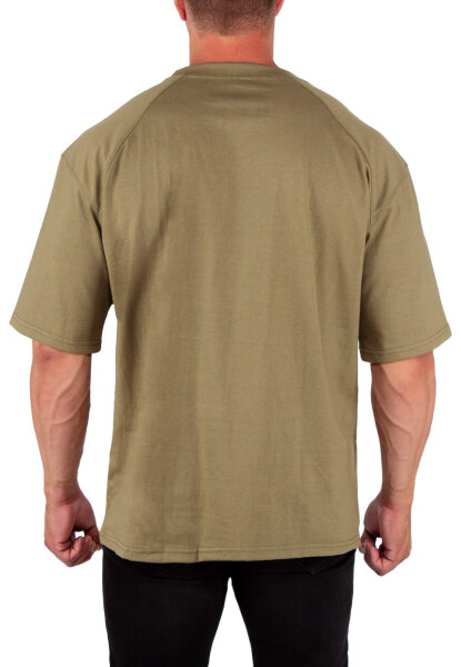 Oversized T-Shirt Herren Logoschriftzug 22RS033A Khaki XL