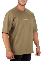 Oversized T-Shirt Herren Logoschriftzug 22RS033A Khaki XXL